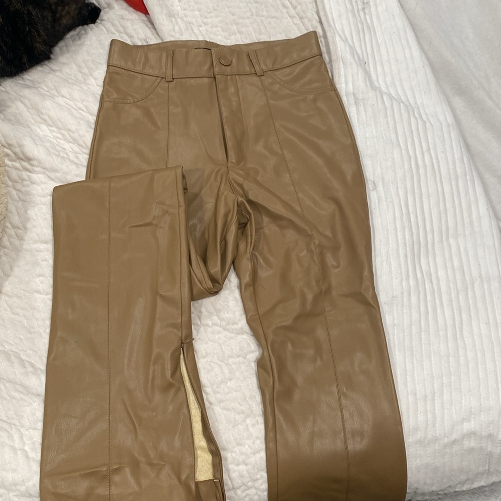 Zara Faux Leather Bootcut Pants